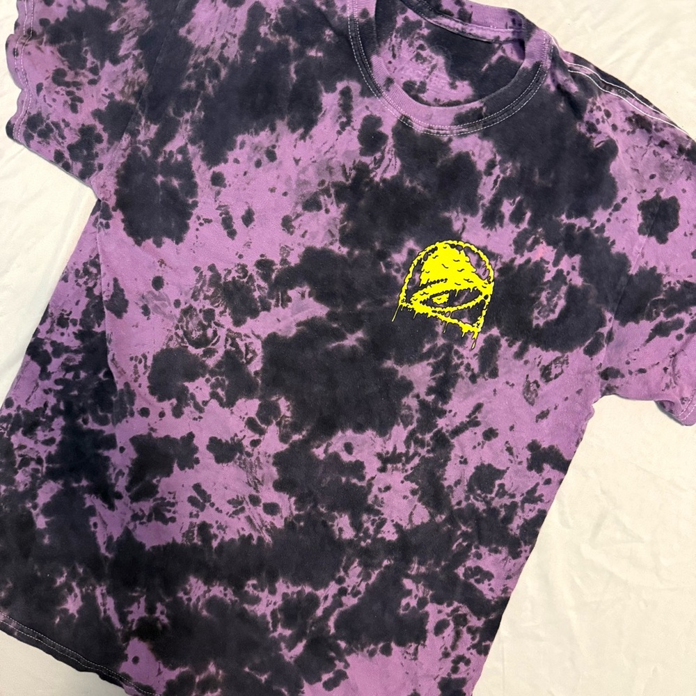 Vibrant Purple and Black Tie-Dye Short Sleeve Tee